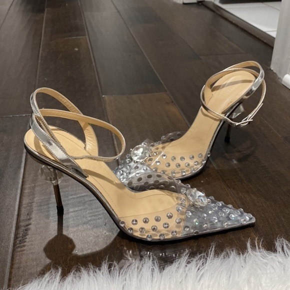 Mach and Mach‎ Crystal Embellished Clear Ankle Strap pump - Picture 12 of 12